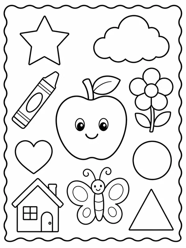 Easy printable coloring page printable line art