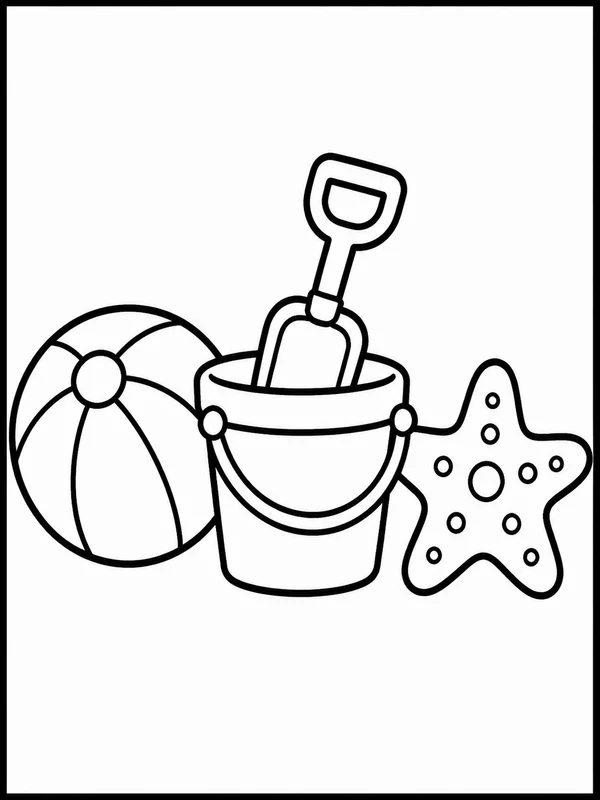 Three large themed objects for easy and simple subjects coloring page printable line art