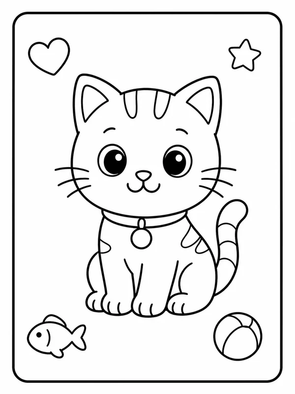 Clean easy and simple subjects coloring sheet printable line art