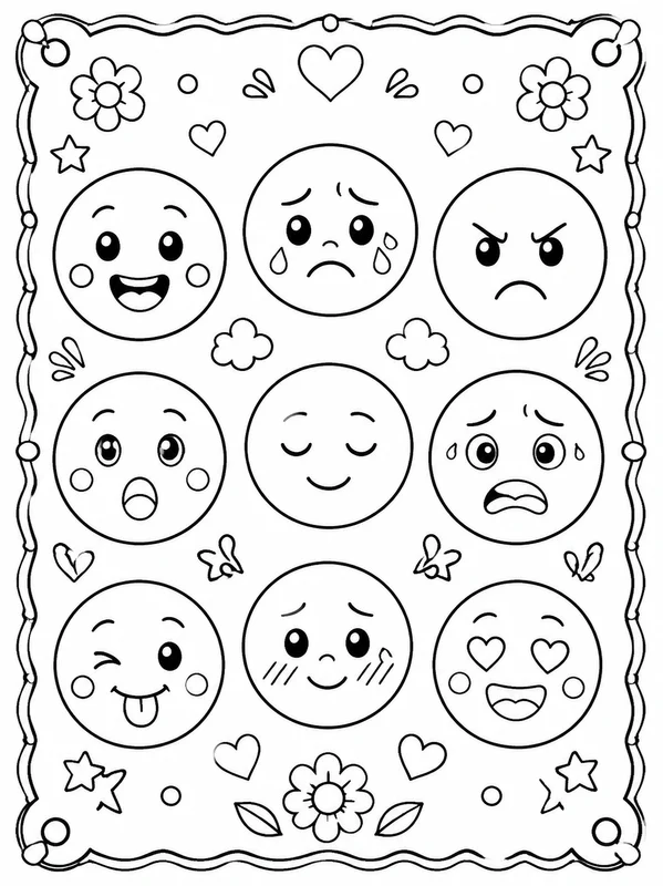 Dibujos de emociones y sentimientos para colorear 9