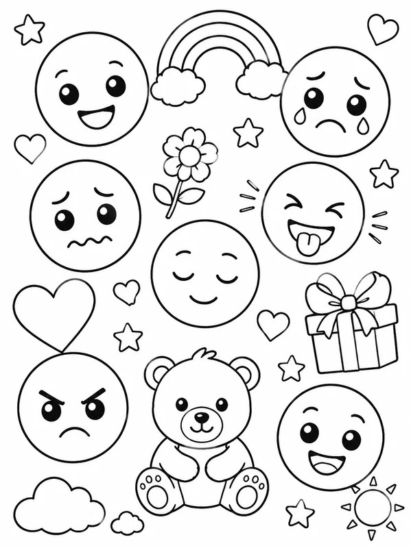 Dibujos de emociones y sentimientos para colorear 6