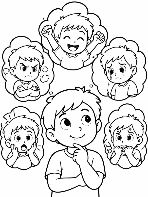 Dibujos de emociones y sentimientos para colorear 2