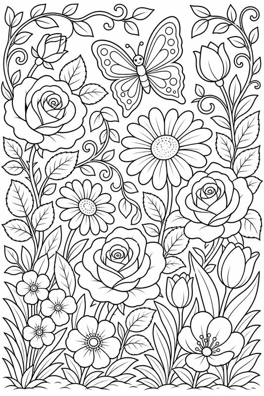 Dibujos de flores para colorear 14