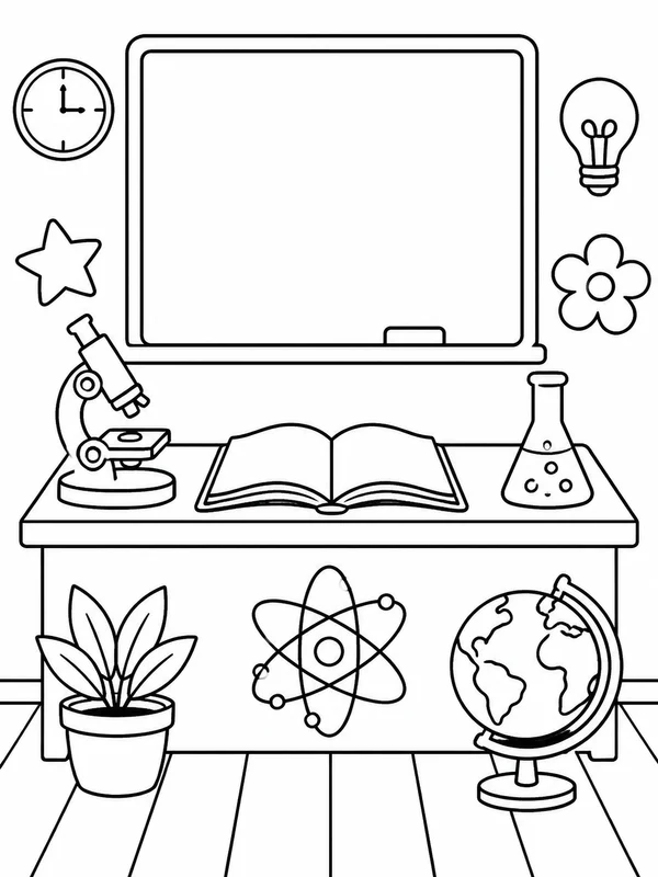 KDP Coloring Book Interior Pages: classroom-ready kdp coloring book interior pages activity page with simple icons and open coloring spaces