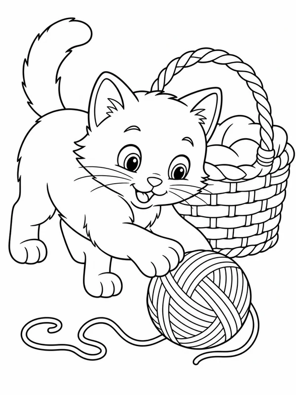 Dibujos de gatitos adorables para colorear 12
