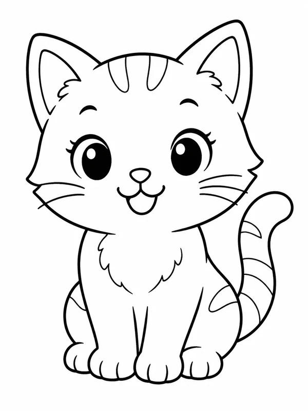 Dibujos de gatitos adorables para colorear 5