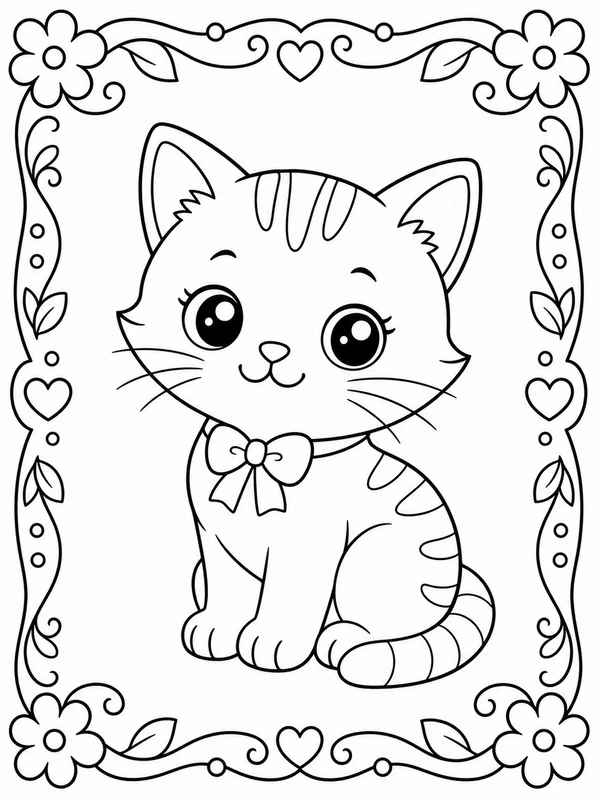 Dibujos de gatitos adorables para colorear 4