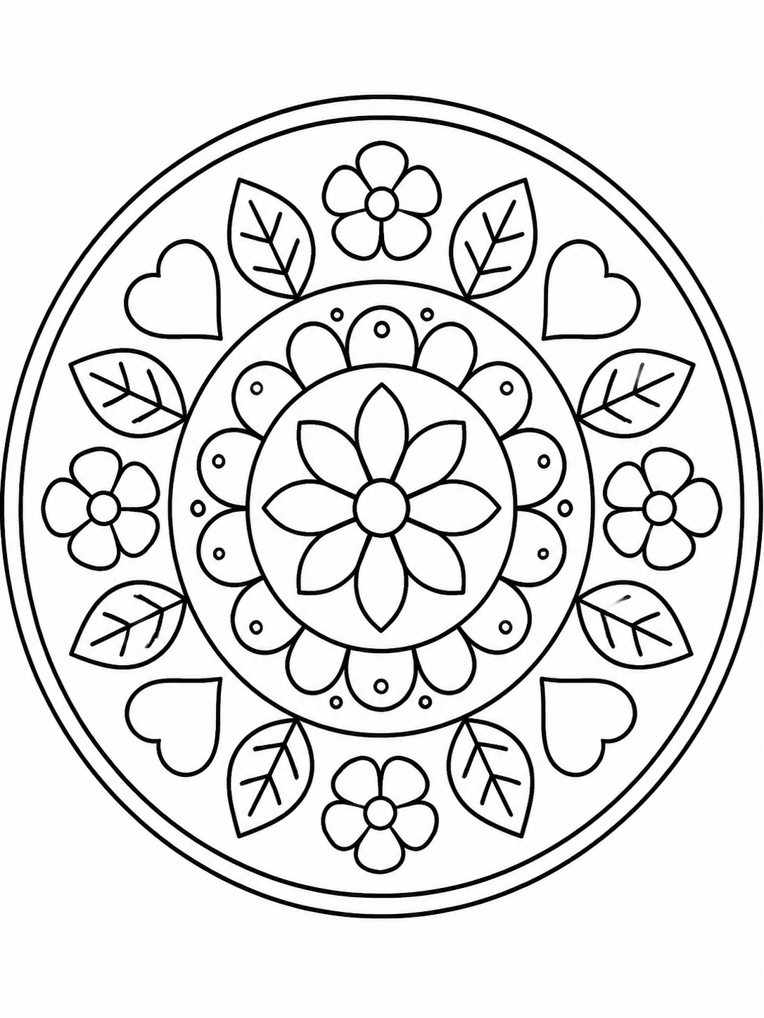 Página de mandalas para el aula para colorear en blanco y negro listo para imprimir