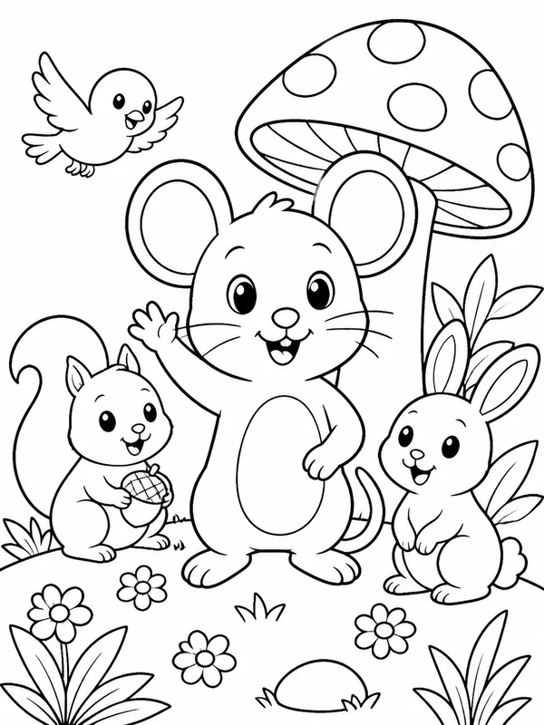 Mickey Mouse printable coloring page printable line art