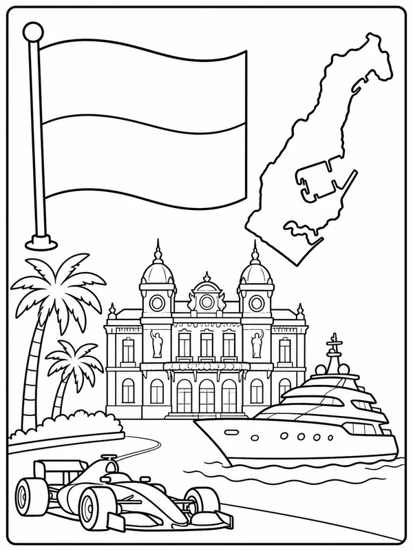 Classroom geography page coloring page printable line art