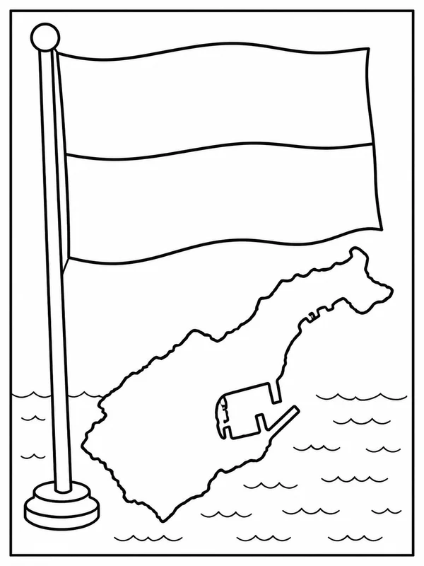 Monaco Flag printable coloring page printable line art