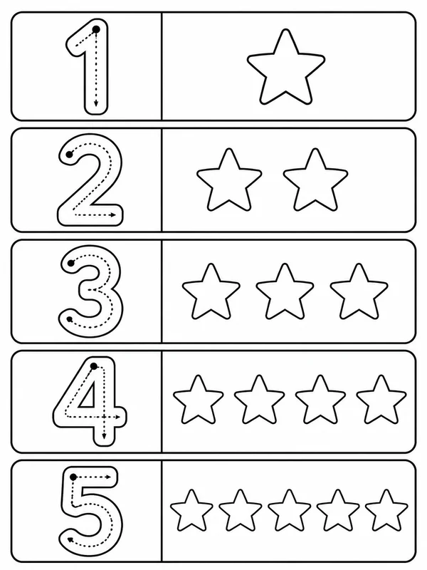 Dibujos de números y trazado para colorear 12