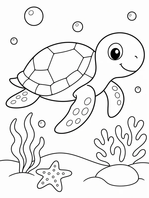 Ocean printable coloring page printable line art