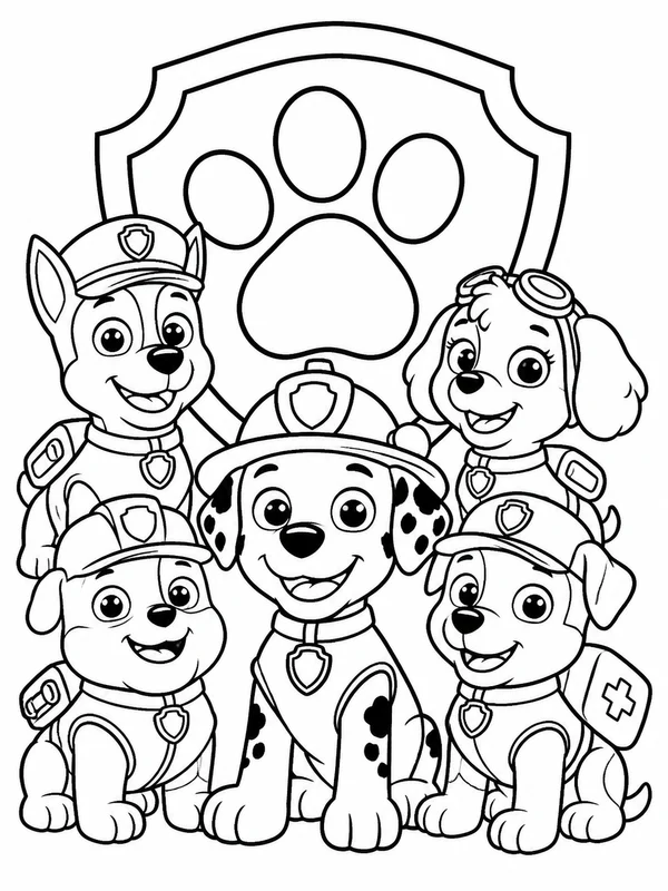 Paw Patrol printable coloring page printable line art