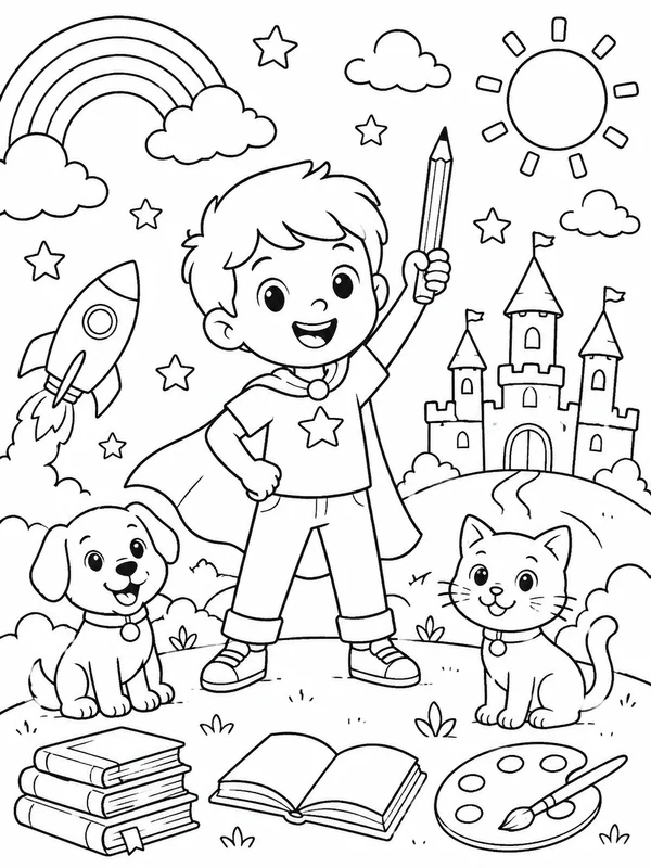 Personalized Story Coloring Pages: classroom-ready personalized story coloring pages activity page with simple icons and open coloring spaces