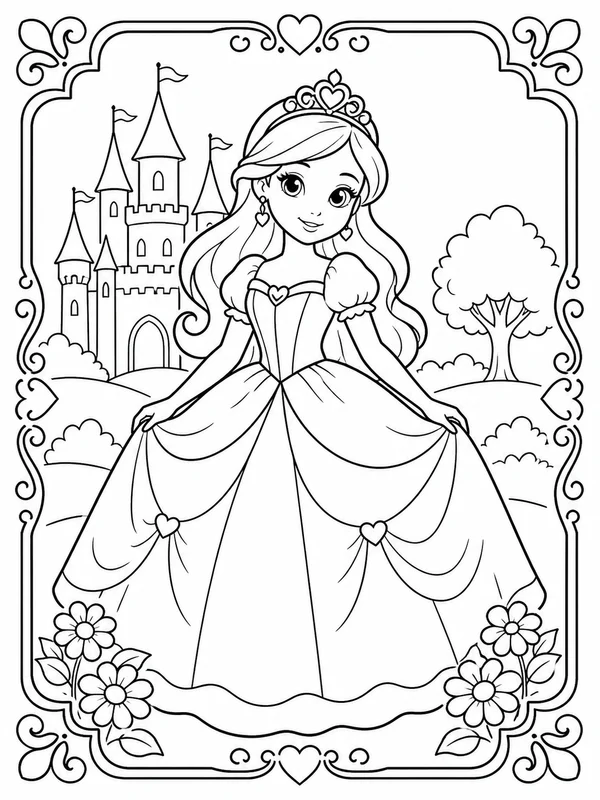 Printable princess sample printable line art