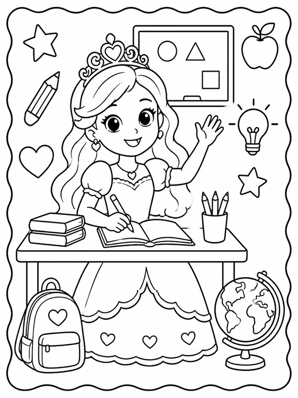 Princess printable coloring page printable line art