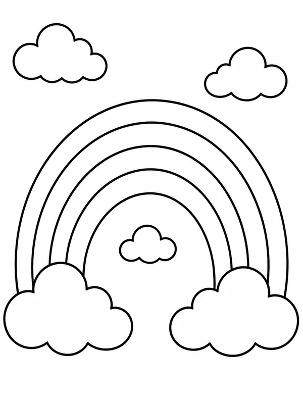 Rainbow printable coloring page printable line art