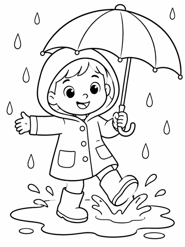 Dibujos de actividades para días de lluvia para colorear 7