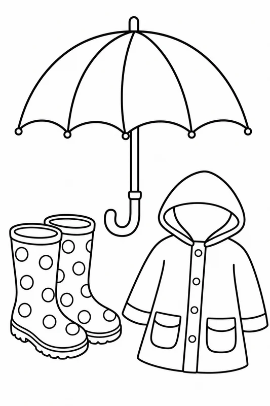 Dibujos de actividades para días de lluvia para colorear 5