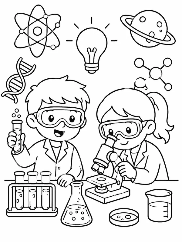 Dibujos de ciencia para colorear 7