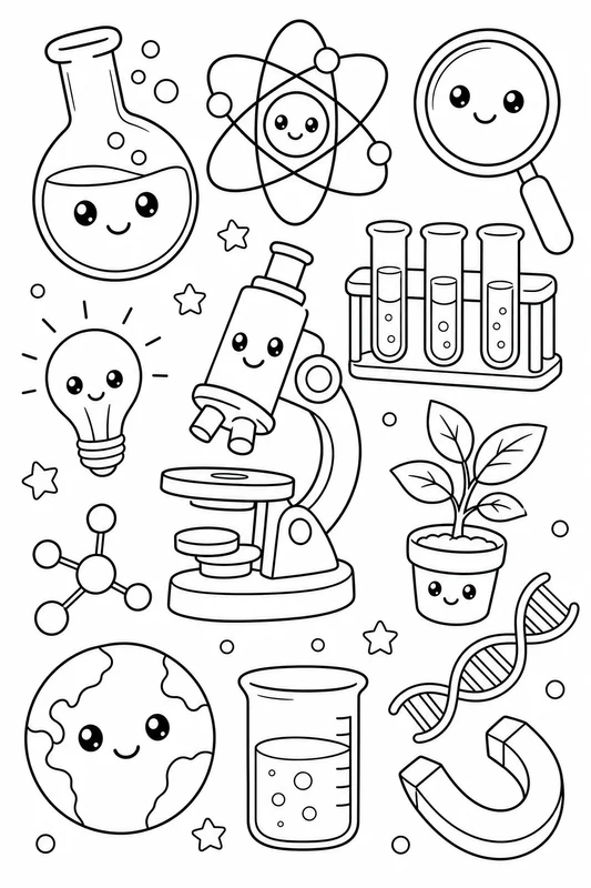 Dibujos de ciencia para colorear 5