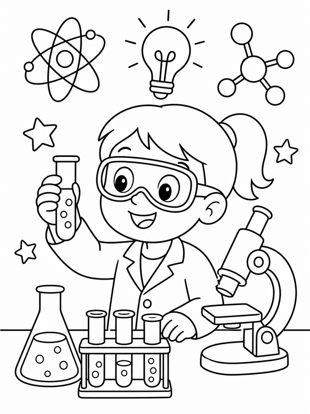 Easy science coloring pages printable for kids printable line art