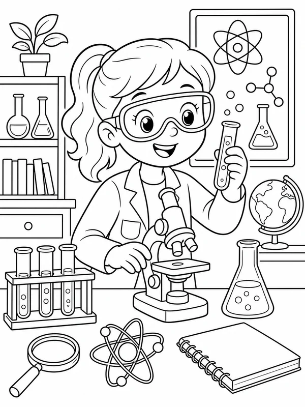 Dibujos de ciencia para colorear 1