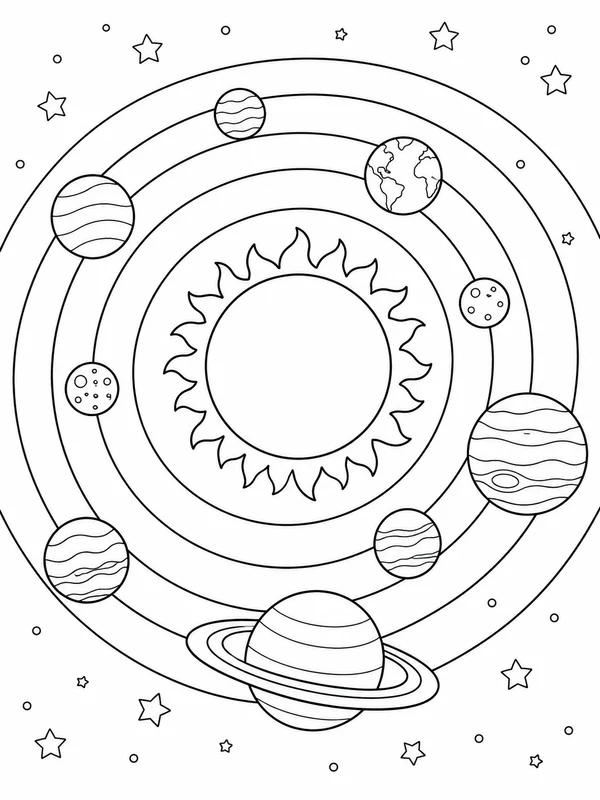 Dibujos de sistema solar para colorear 12