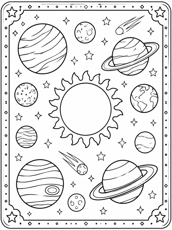 Dibujos de sistema solar para colorear 5