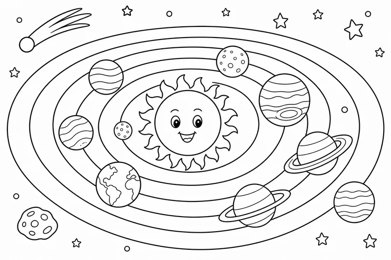 Dibujos de sistema solar para colorear 8