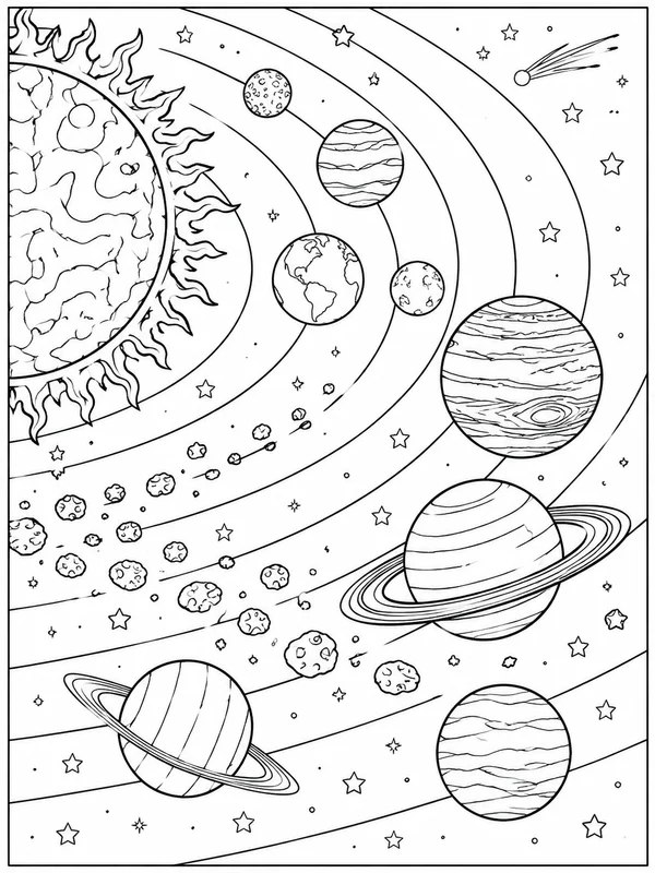 Dibujos de sistema solar para colorear 7