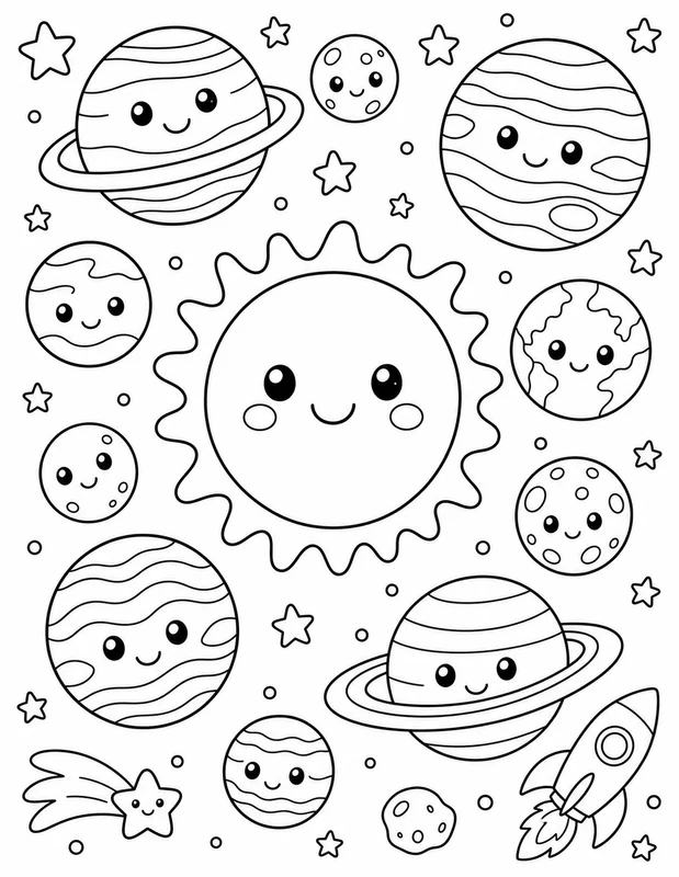Dibujos de sistema solar para colorear 6