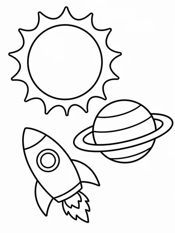 Dibujos de sistema solar para colorear 4