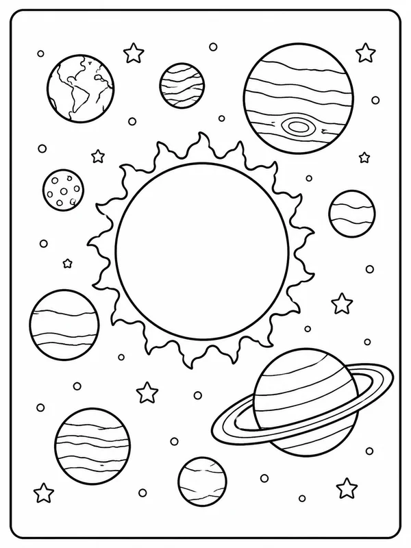 Dibujos de sistema solar para colorear 3