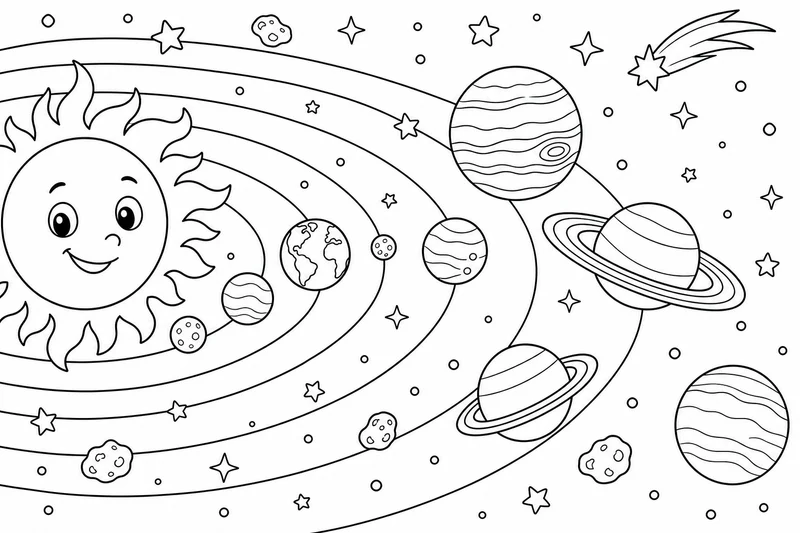 Dibujos de sistema solar para colorear 2