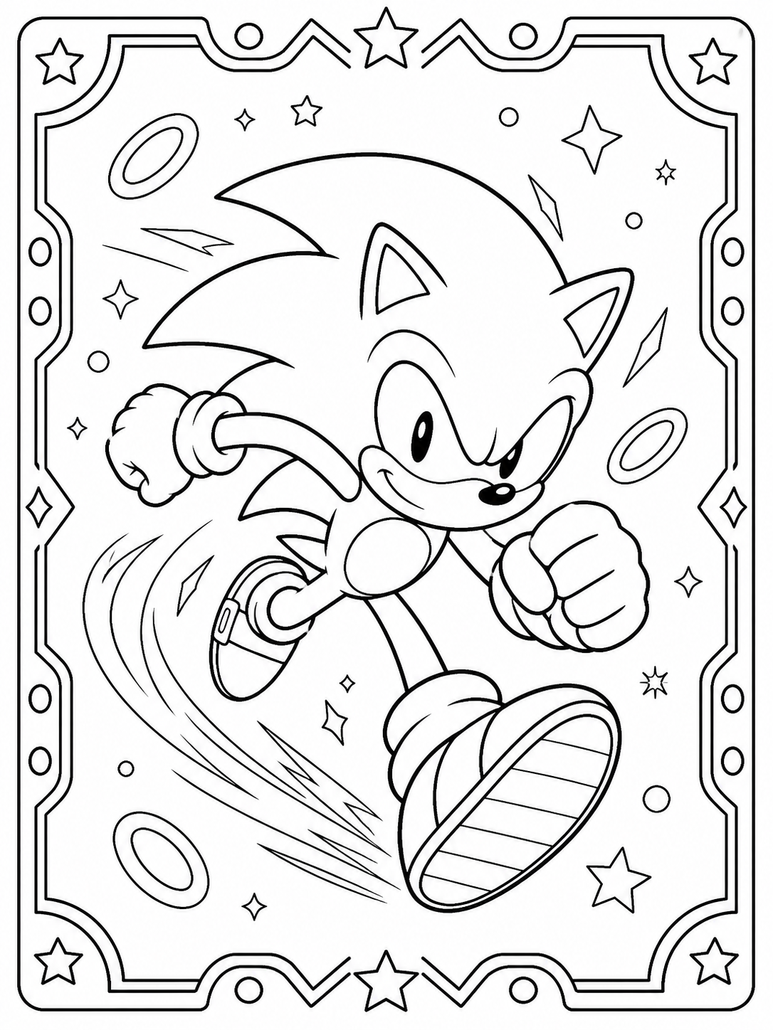 Printable a fast blue hedgehog hero sample printable line art