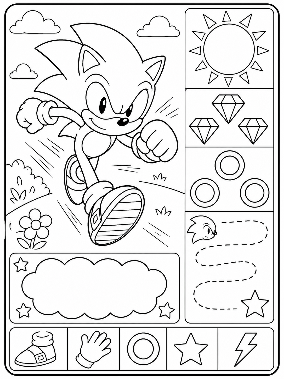 Sonic printable coloring page printable line art