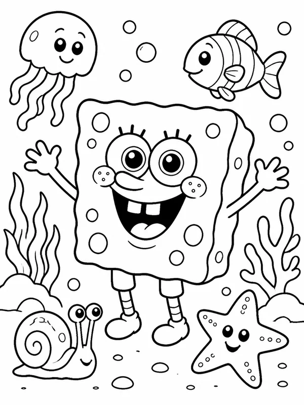 Spongebob printable coloring page printable line art