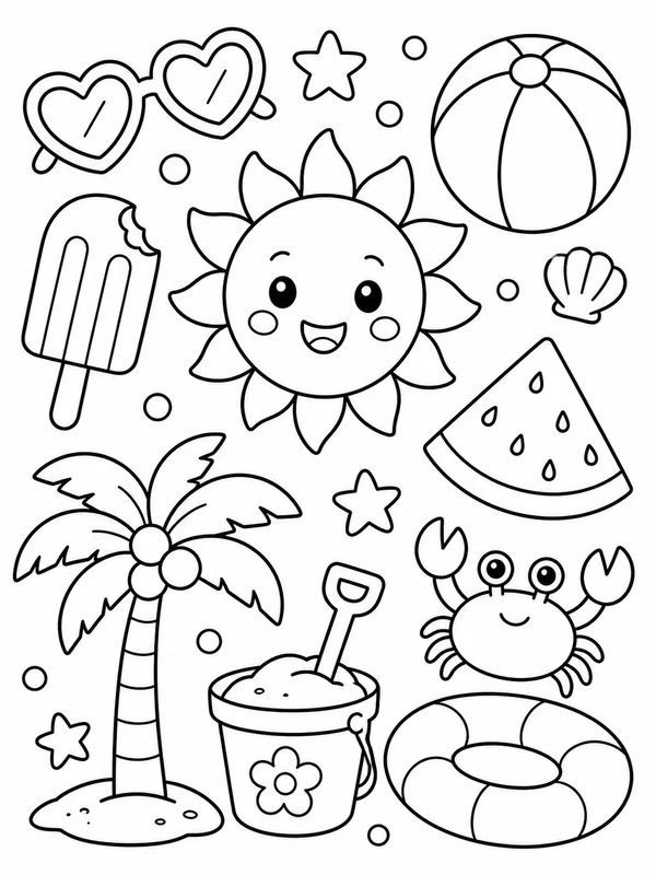 Dibujos de verano para colorear 5