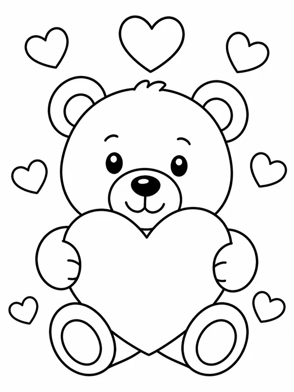 Valentines Day printable coloring page printable line art