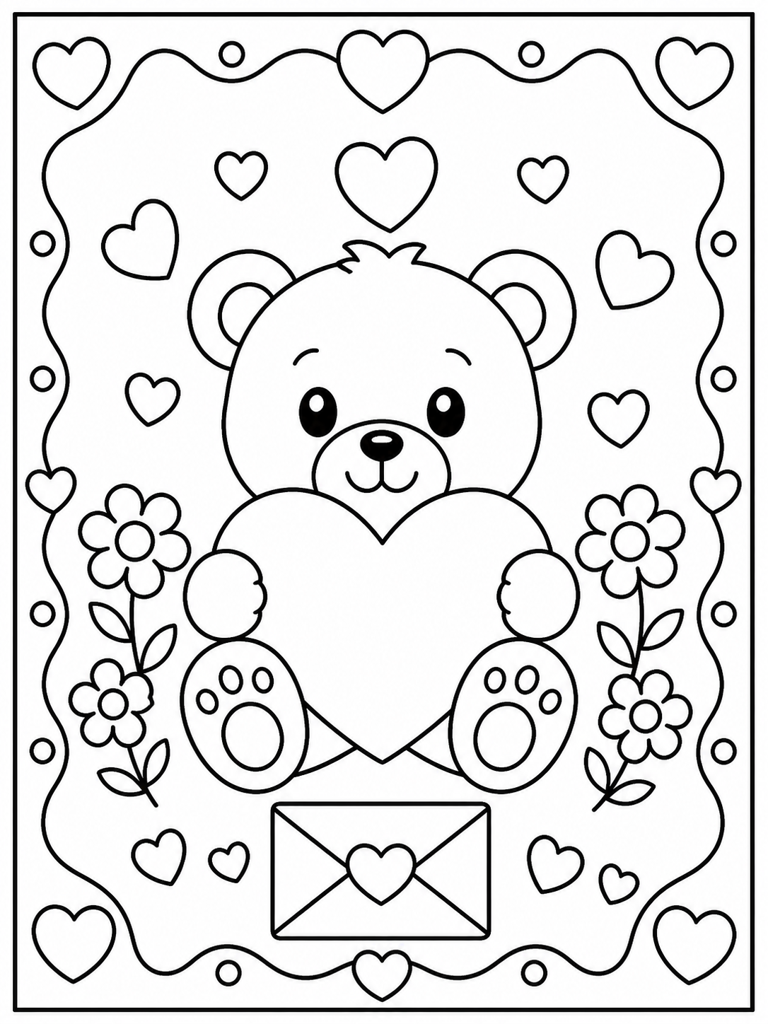 Printable valentine's day sample printable line art