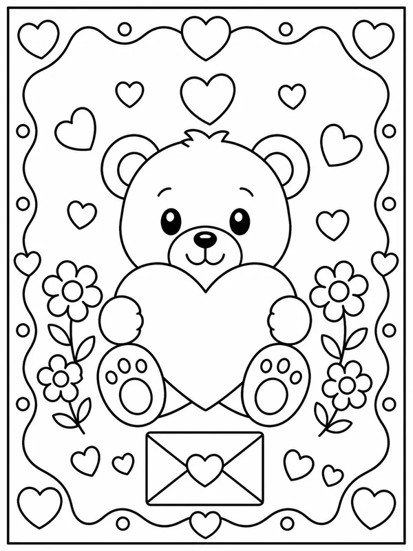 Printable valentine's day sample printable line art