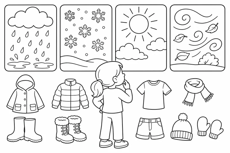 Dibujos de tiempo y estaciones para colorear 10