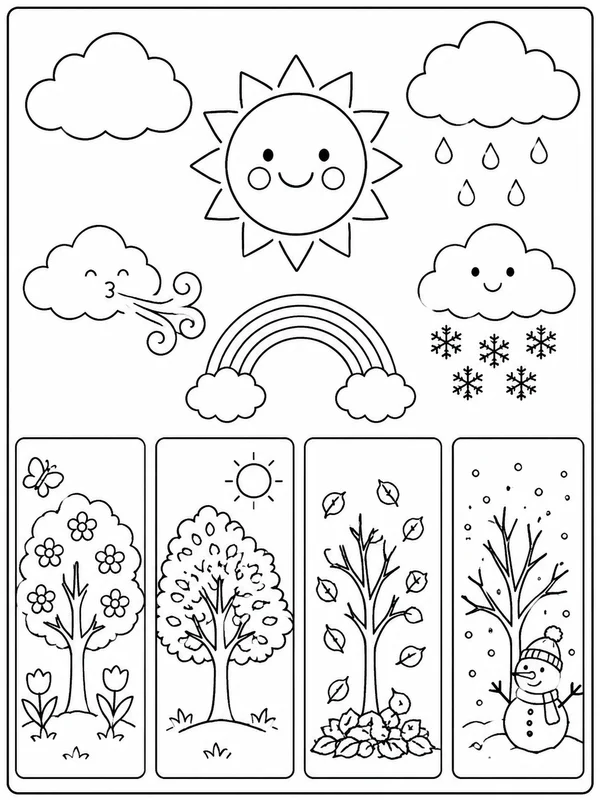 Dibujos de tiempo y estaciones para colorear 7