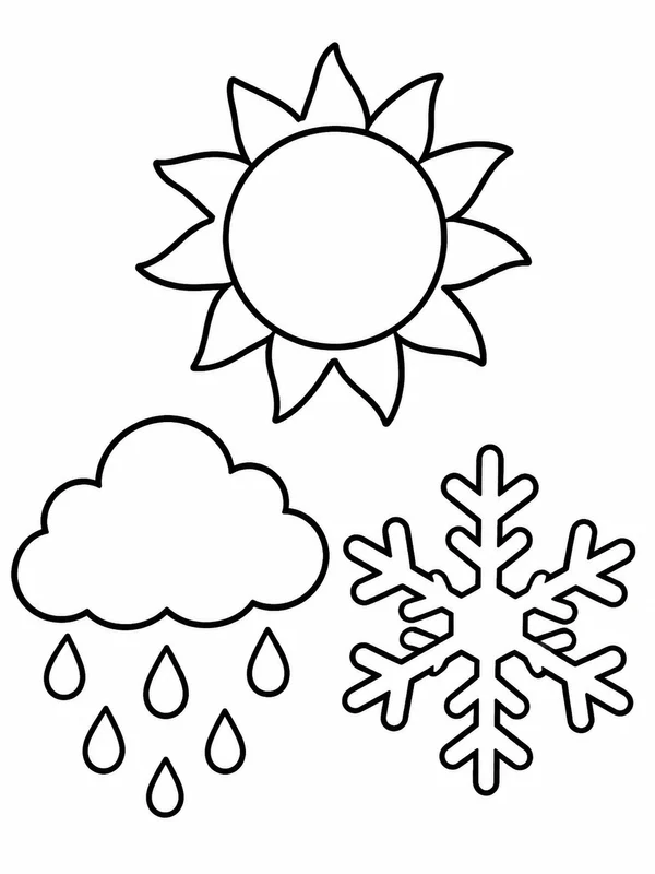 Dibujos de tiempo y estaciones para colorear 4