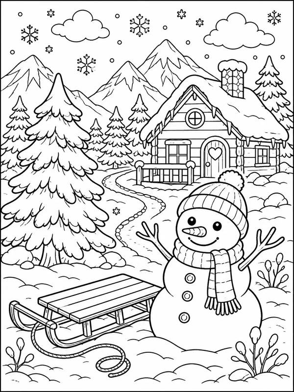 Dibujos de invierno para colorear 6