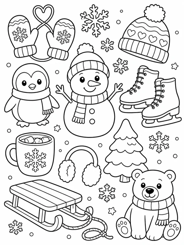Dibujos de invierno para colorear 5